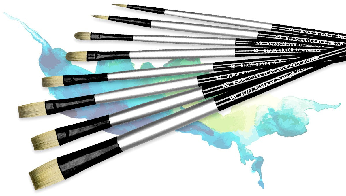 Dynasty Black Silver Brush Bright Size 12