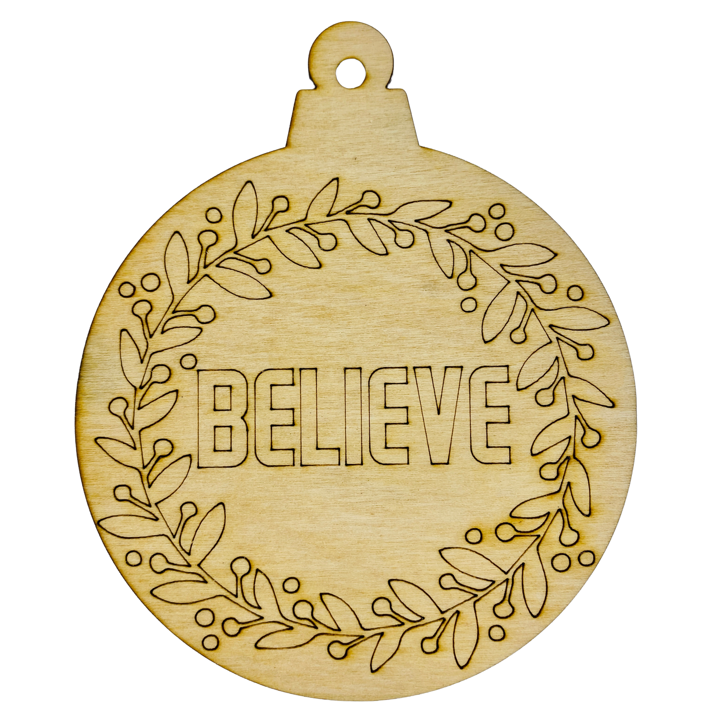 4" Wide 1/8" MDF Wood Ornaments - SET OF 6