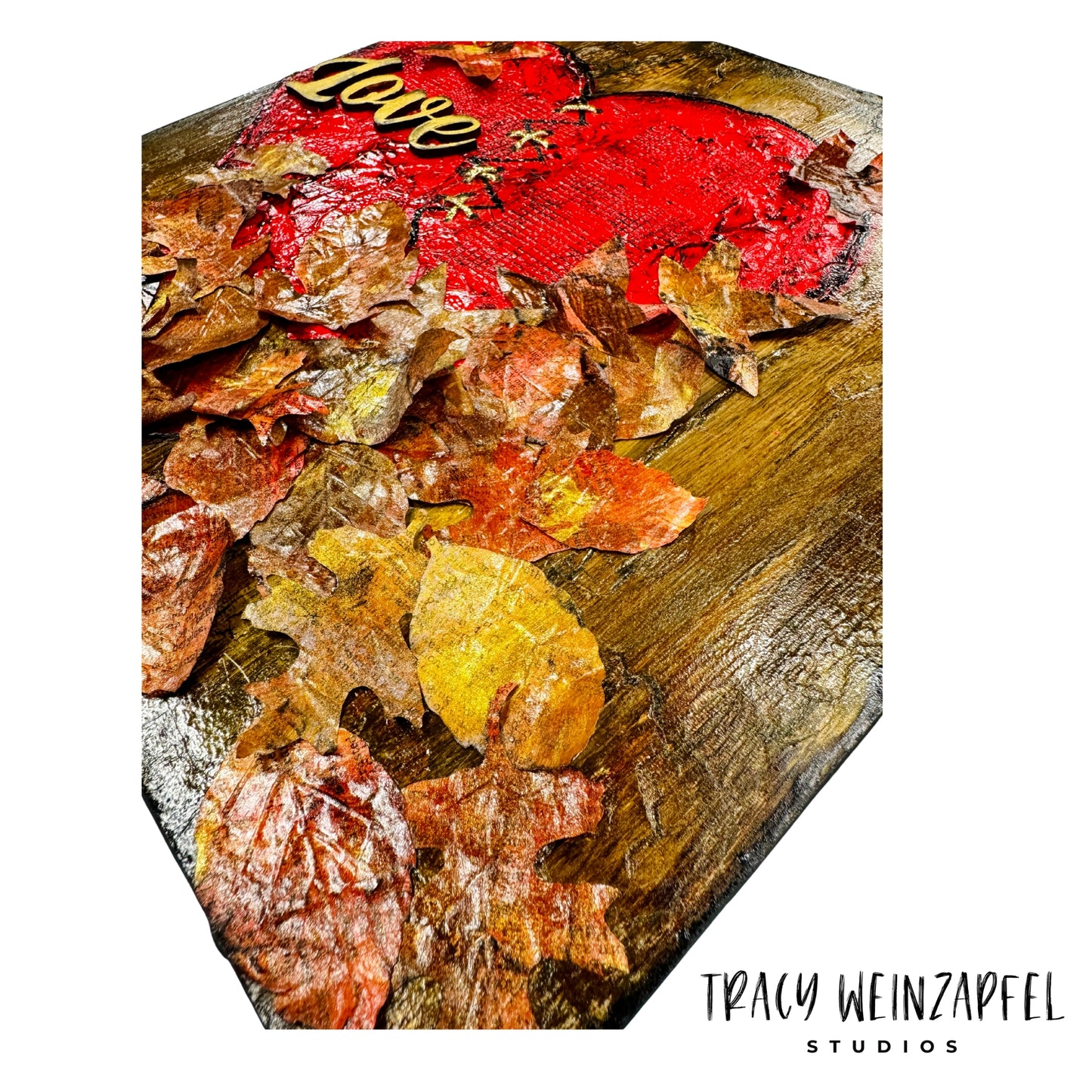 Mended Love - 12 X 12 Wood Mixed Media