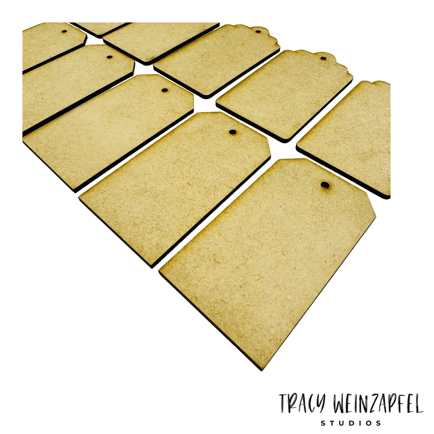 Gift Tags - 2 X 3.5 MDF 1/8" - Set of 10