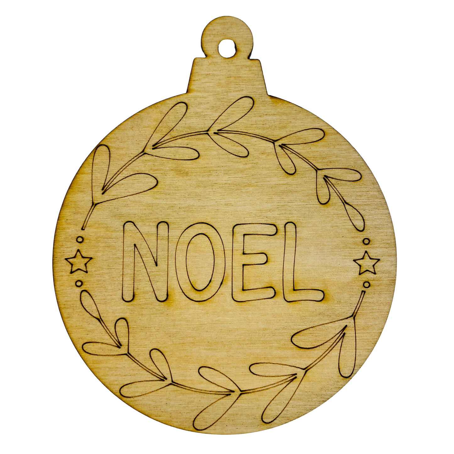 4" Wide 1/8" MDF Wood Ornaments - SET OF 6
