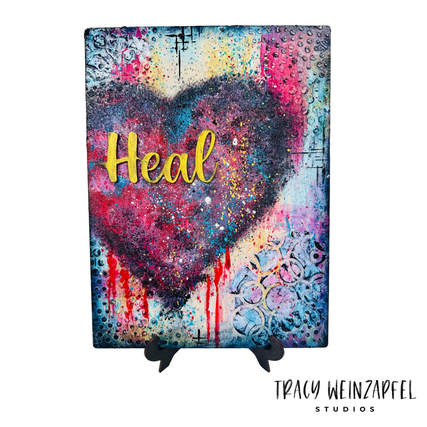 Heal - 9 X 12 MDF Mixed Media with stand
