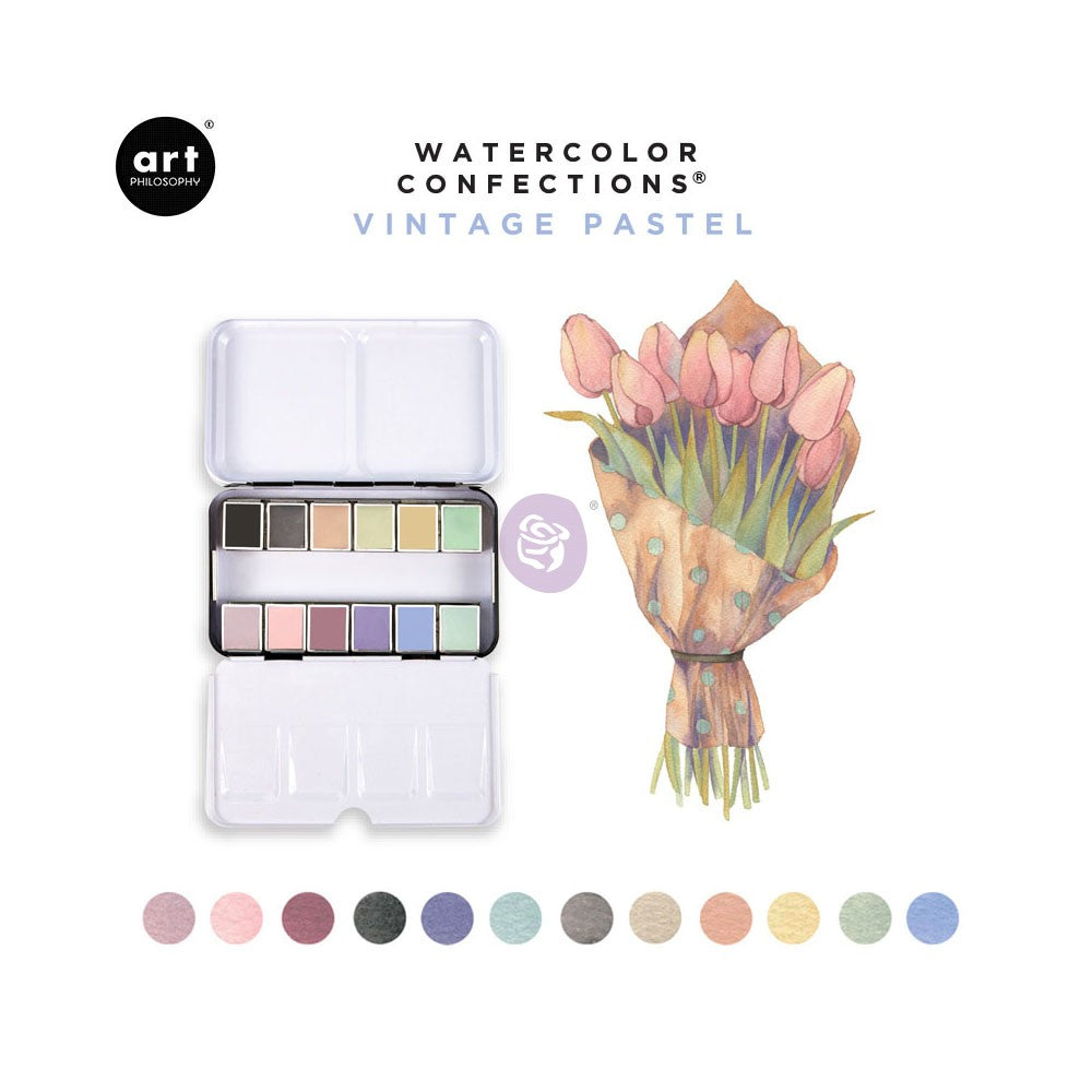 Watercolor Confections - Vintage Pastels