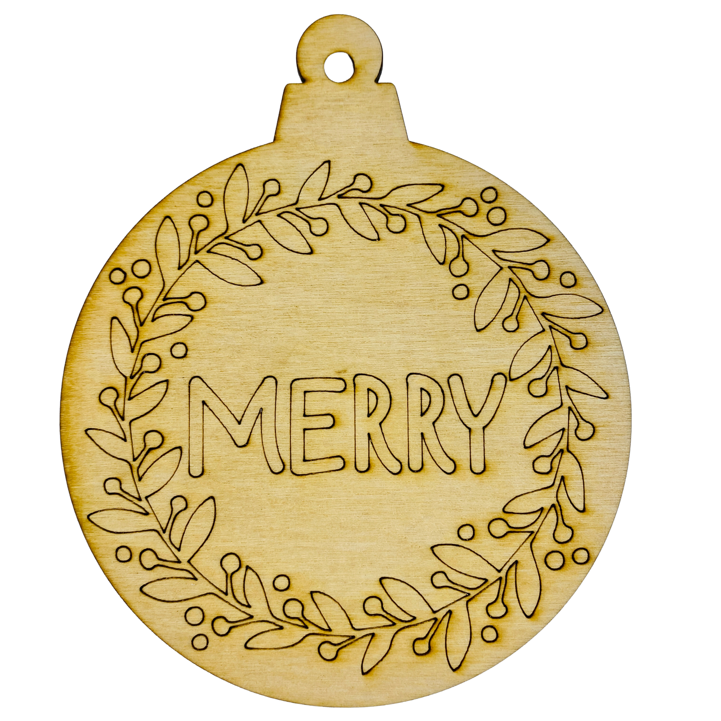 4" Wide 1/8" MDF Wood Ornaments - SET OF 6
