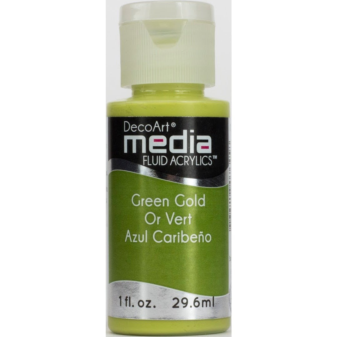 DecoArt Media Fluid Acrylics - Green Gold (Series 4)