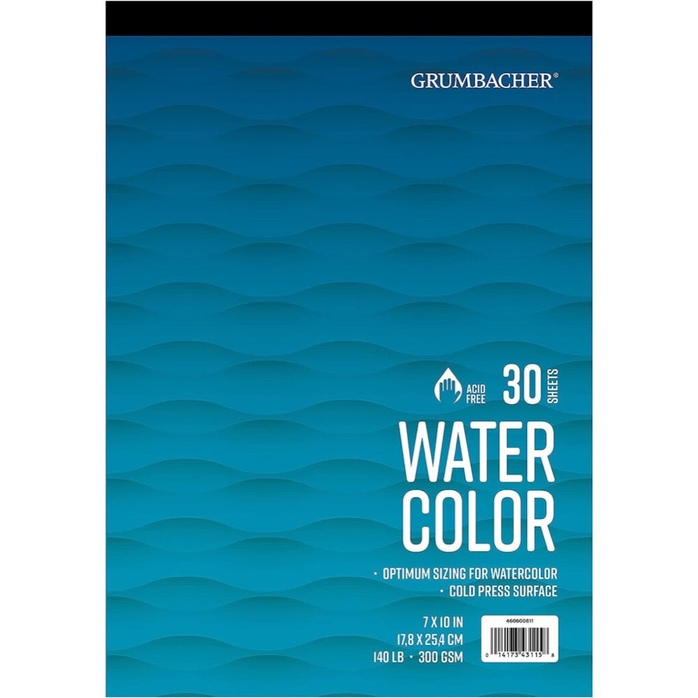Grumbacher Watercolor Fold Over Pad - 7" x 10", 30 Sheets