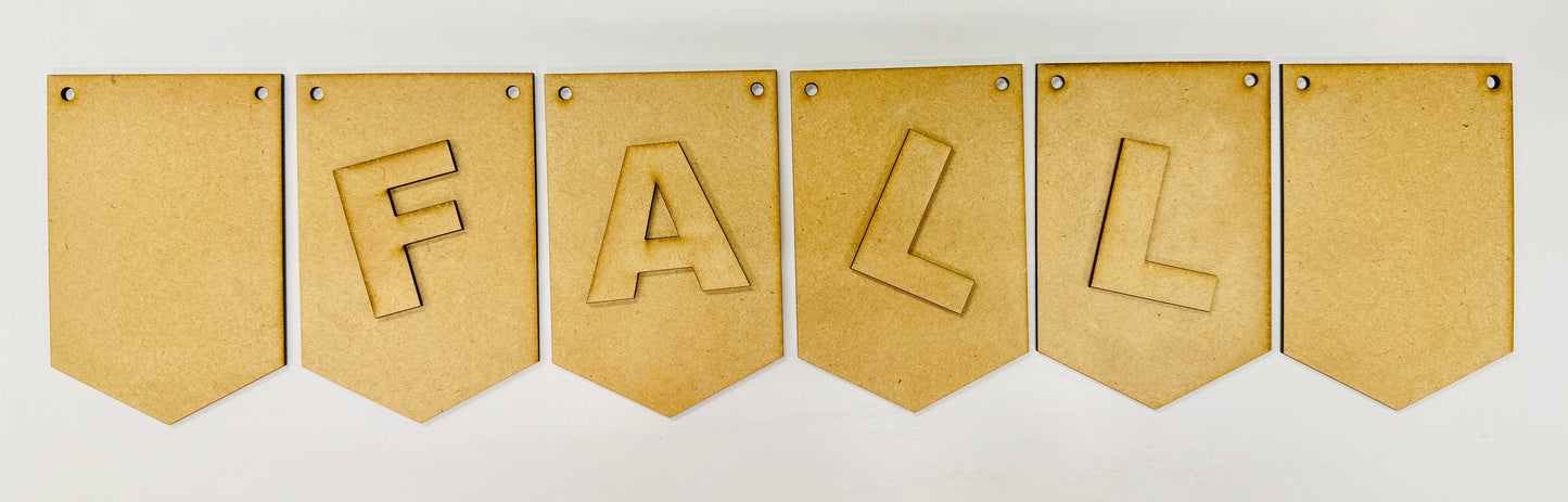 4" X 6" - 1/8" MDF Fall Banner Set