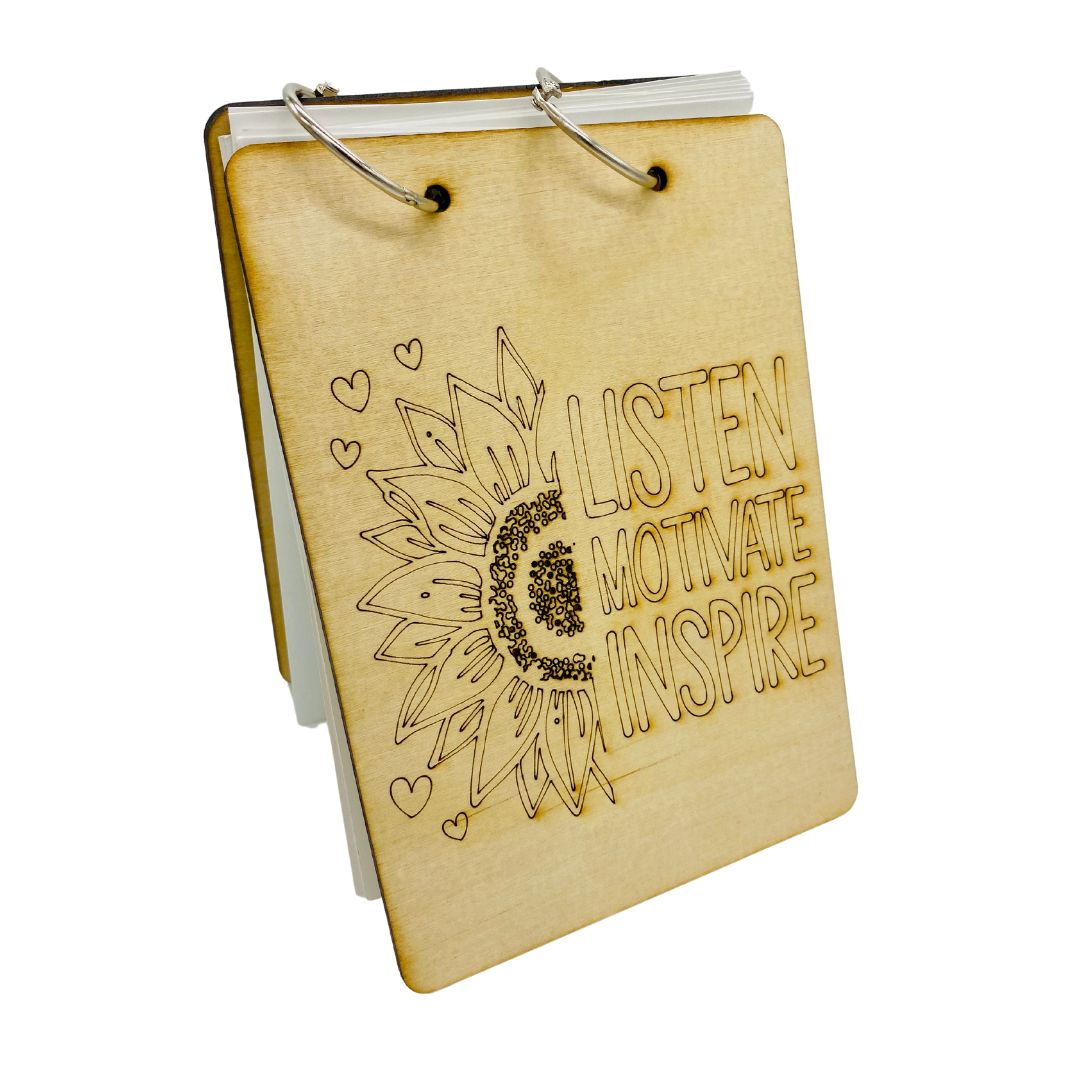 Listen, Motivate, Inspire - 5" X 7" Birch Wood Journal Covers