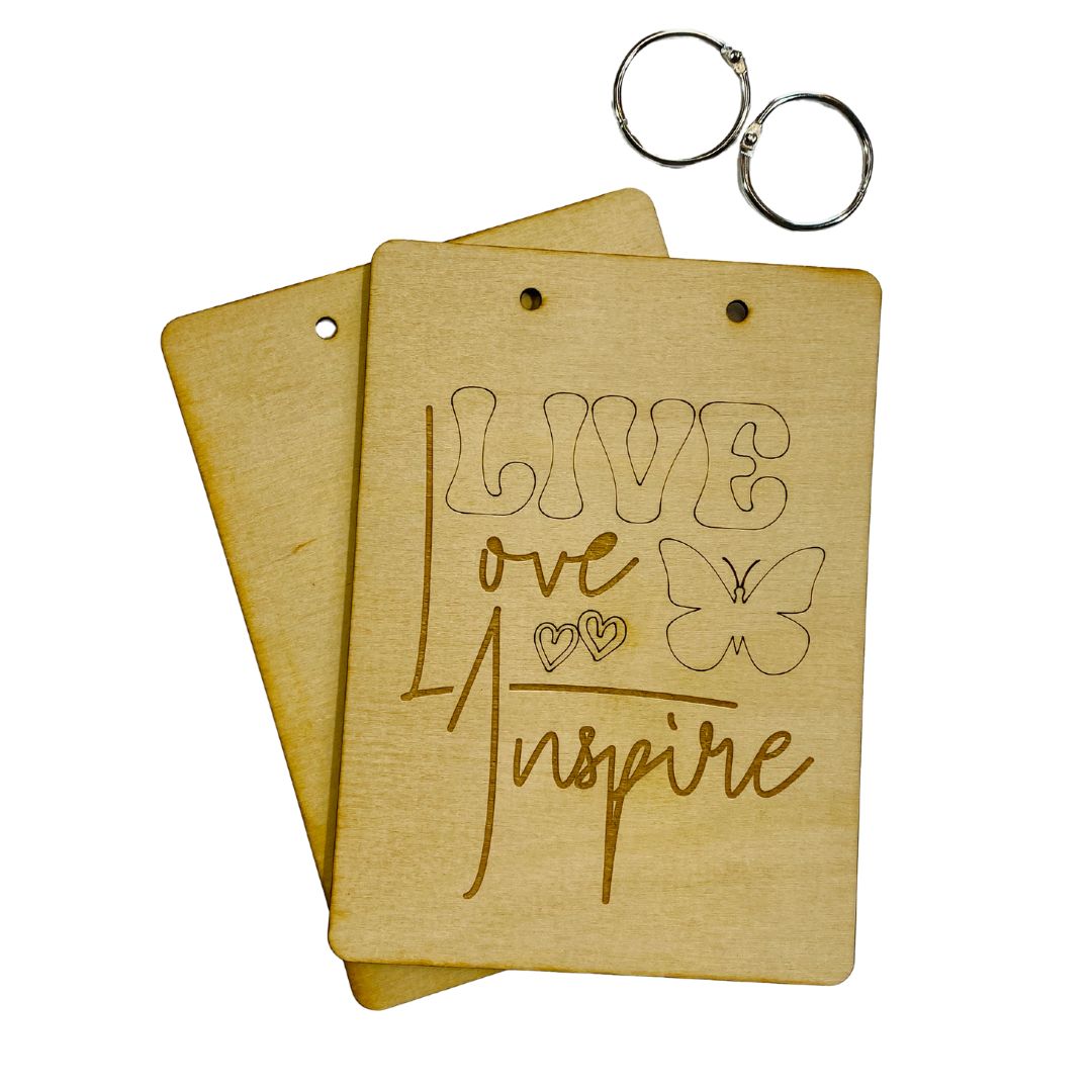 Live, Love Inspire - 5" X 7" Birch Wood Journal Covers