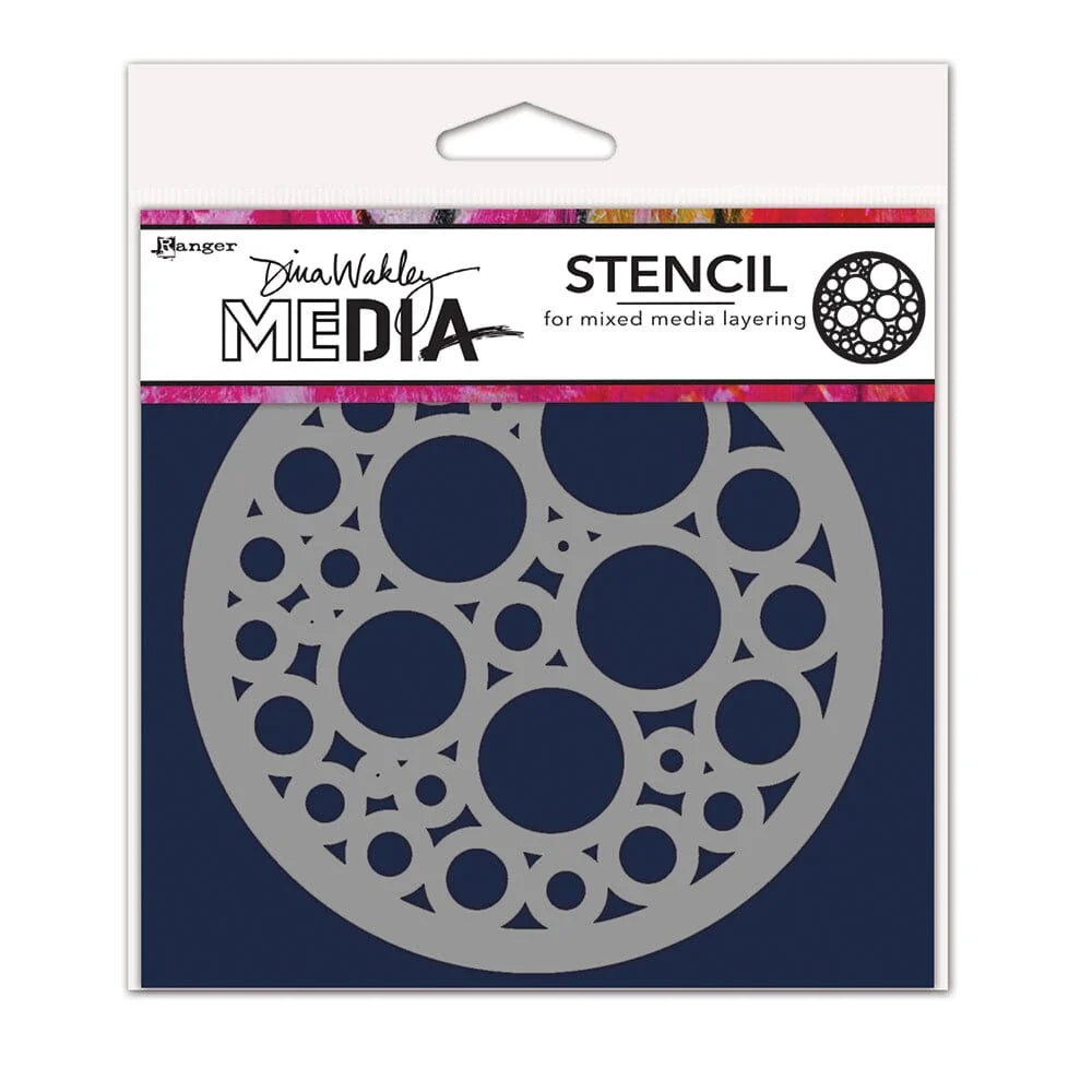 Dina Wakley Media Stencil Bubbles Coaster