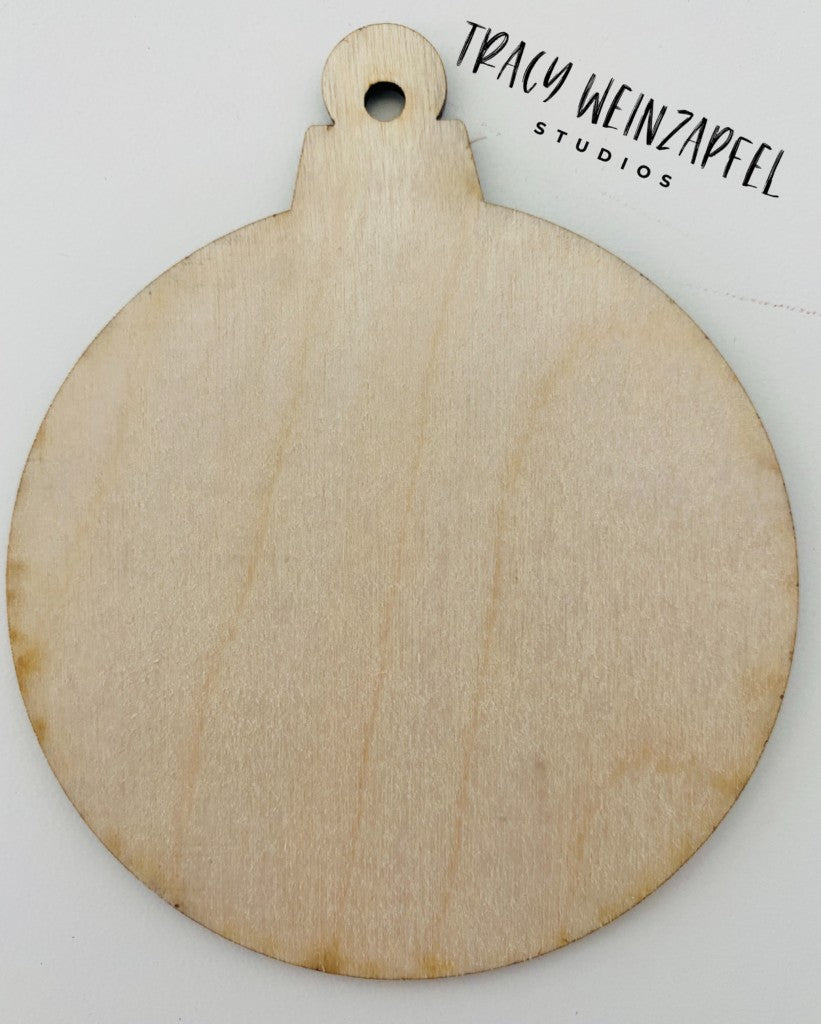 3.5" Wide 1/8" MDF Wood Ornaments - Set of 10
