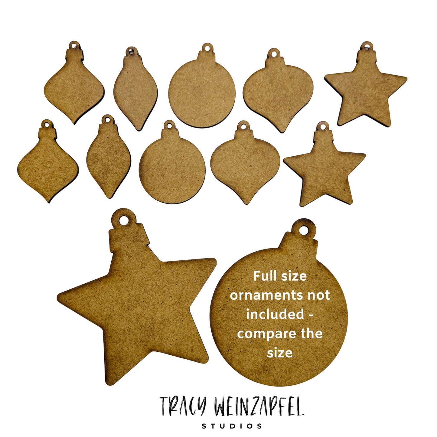 Classic Holiday Ornament Set – 10 MINI Piece 1/8" MDF
