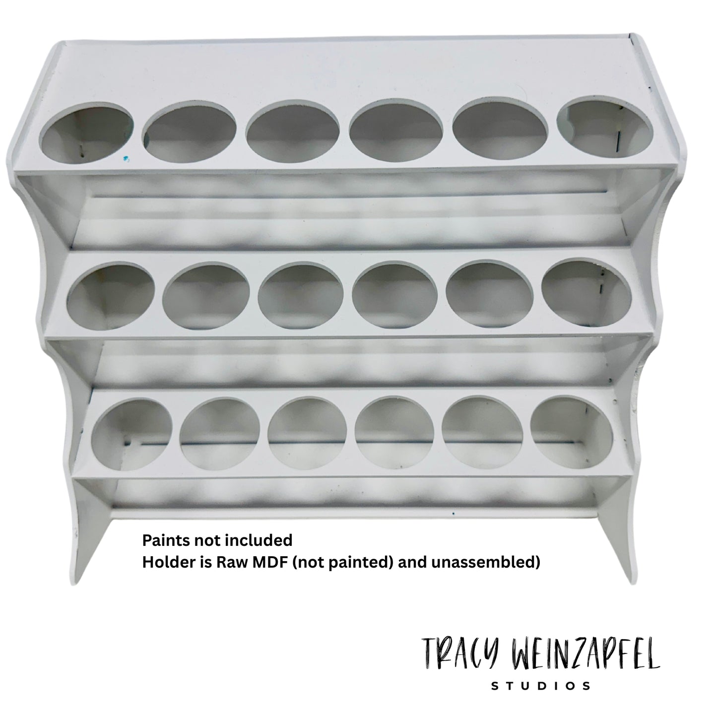 Paint Bottle Holder - 18 Paints MDF Organizer