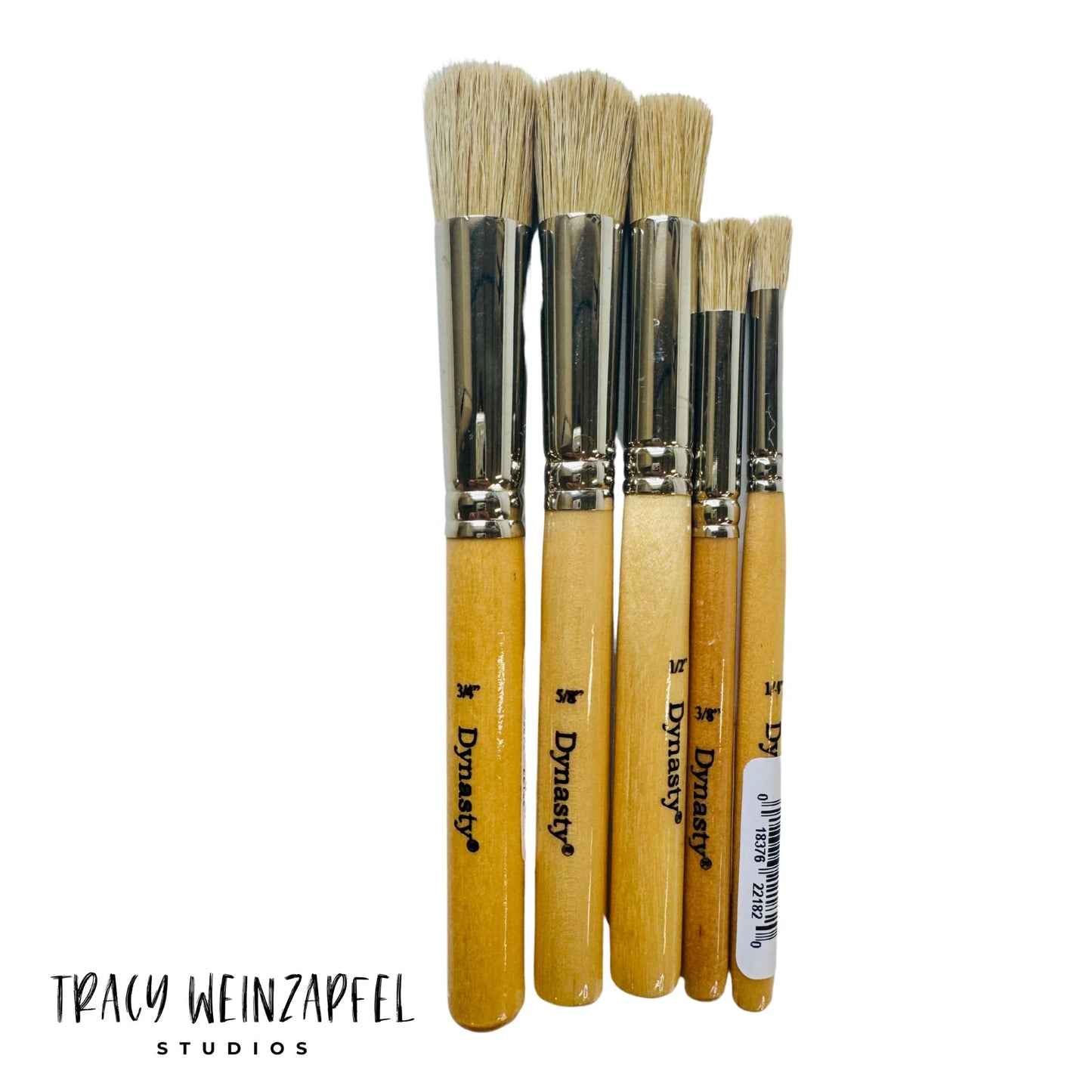 Dynasty Stencil Brush - SET of 5 (3/4", 5/8", 1/2", 3/8" and 1/4"