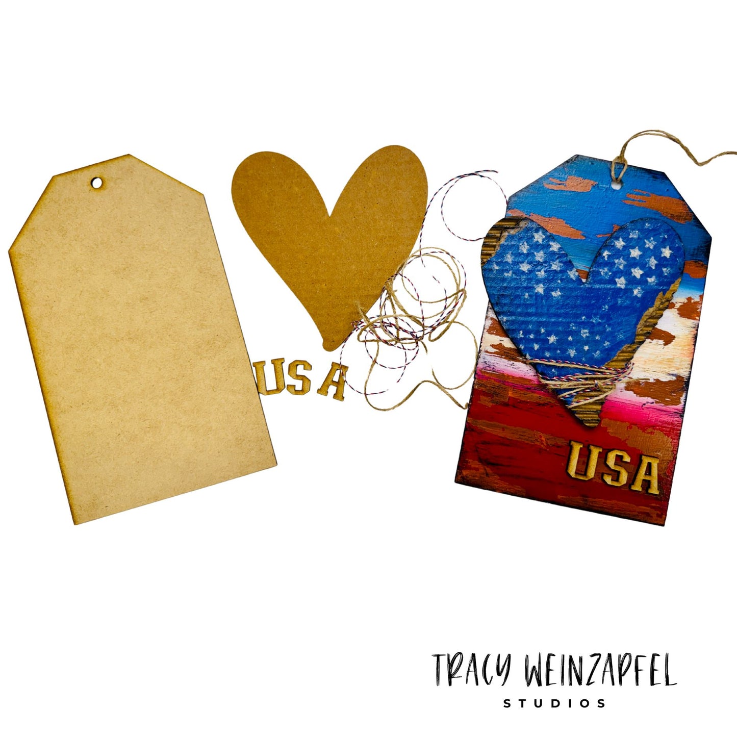 Patriotic Tag Sign Kit - 7 x 10 X 1/" MDF