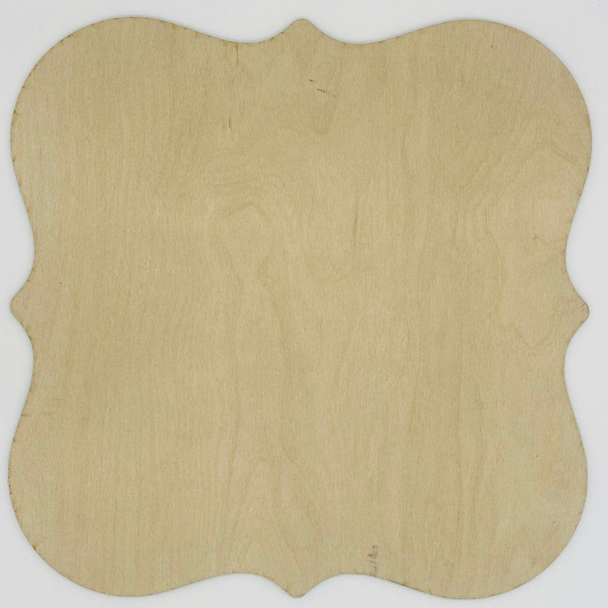 Scallop Edge 11.5" X 11.5" 1/8" Birch Square Plaque