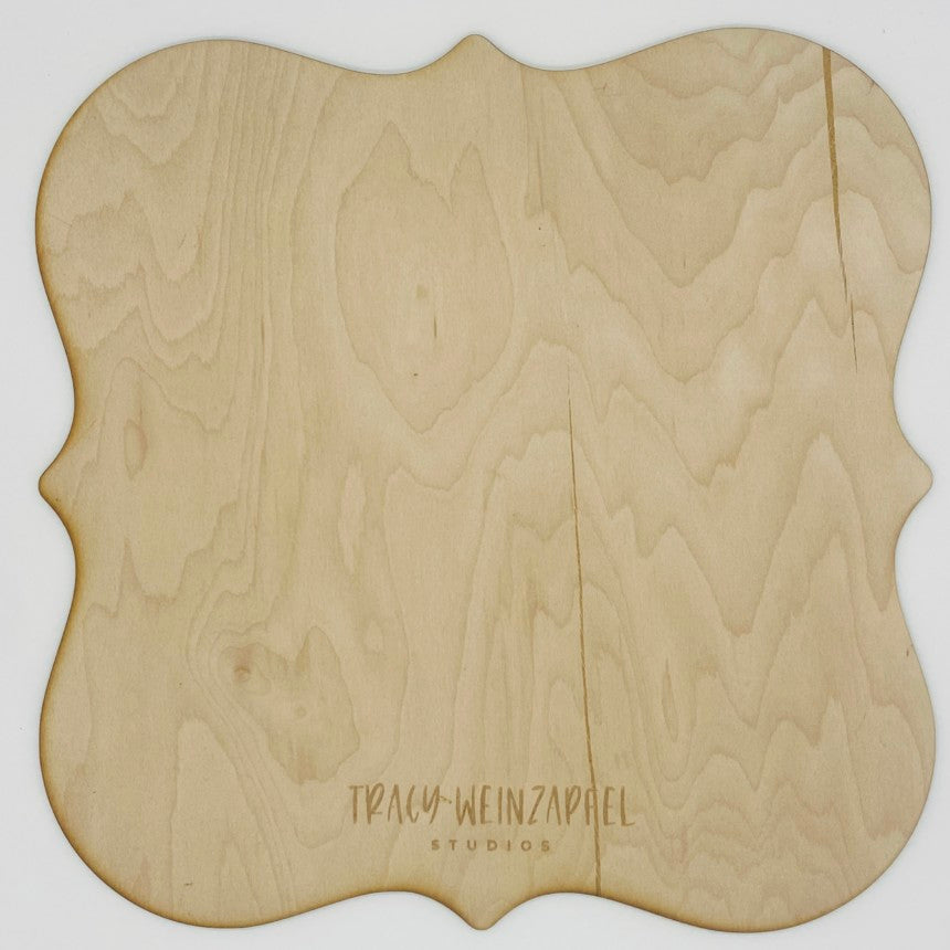 Scallop Edge 11.5" X 11.5" 1/8" Birch Square Plaque