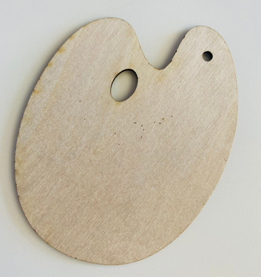 Wood Palette/Brush MDF Artist Ornament