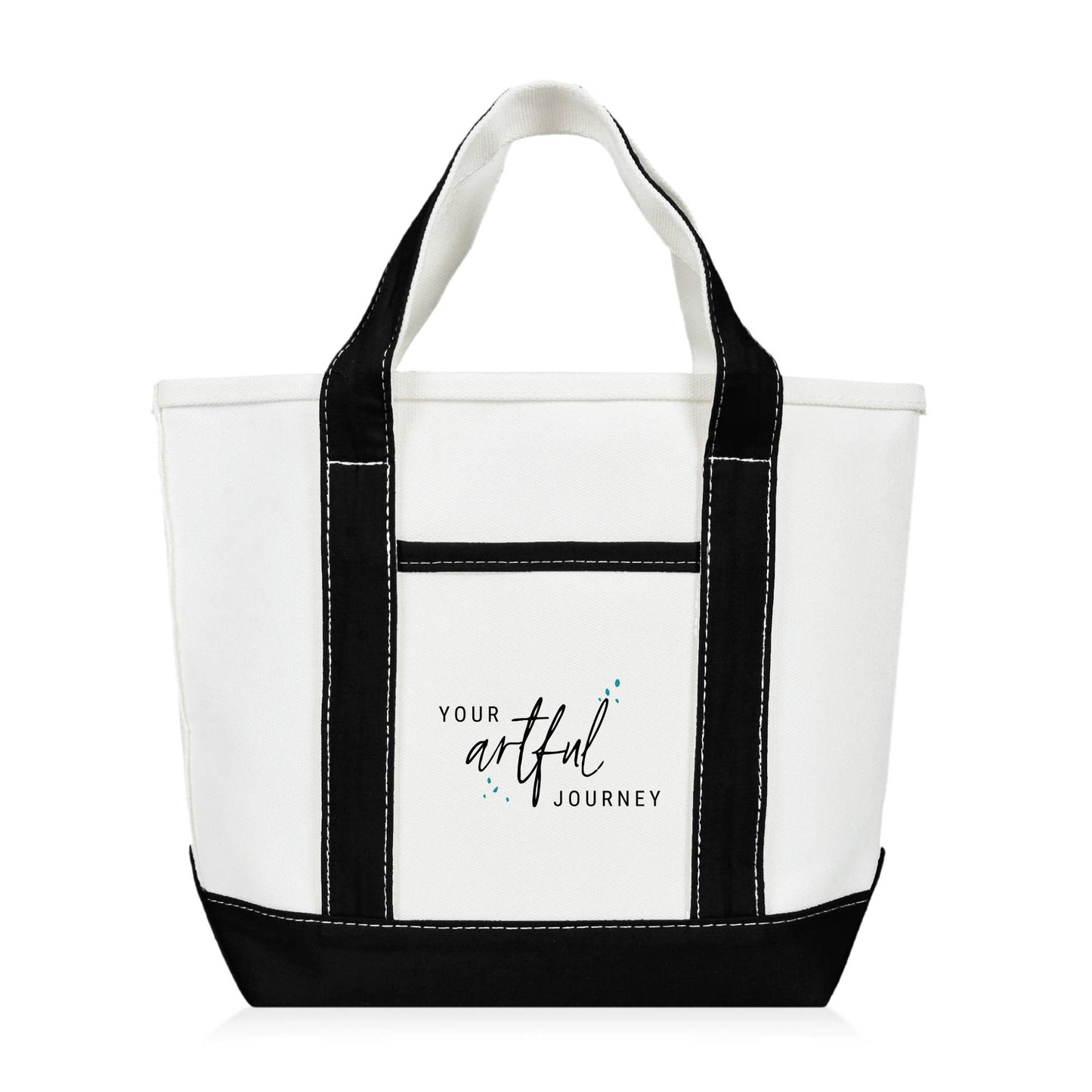 Dalix 14" Artful Journey Premium Mini Canvas Tote Bag