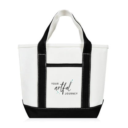 Dalix 14" Artful Journey Premium Mini Canvas Tote Bag