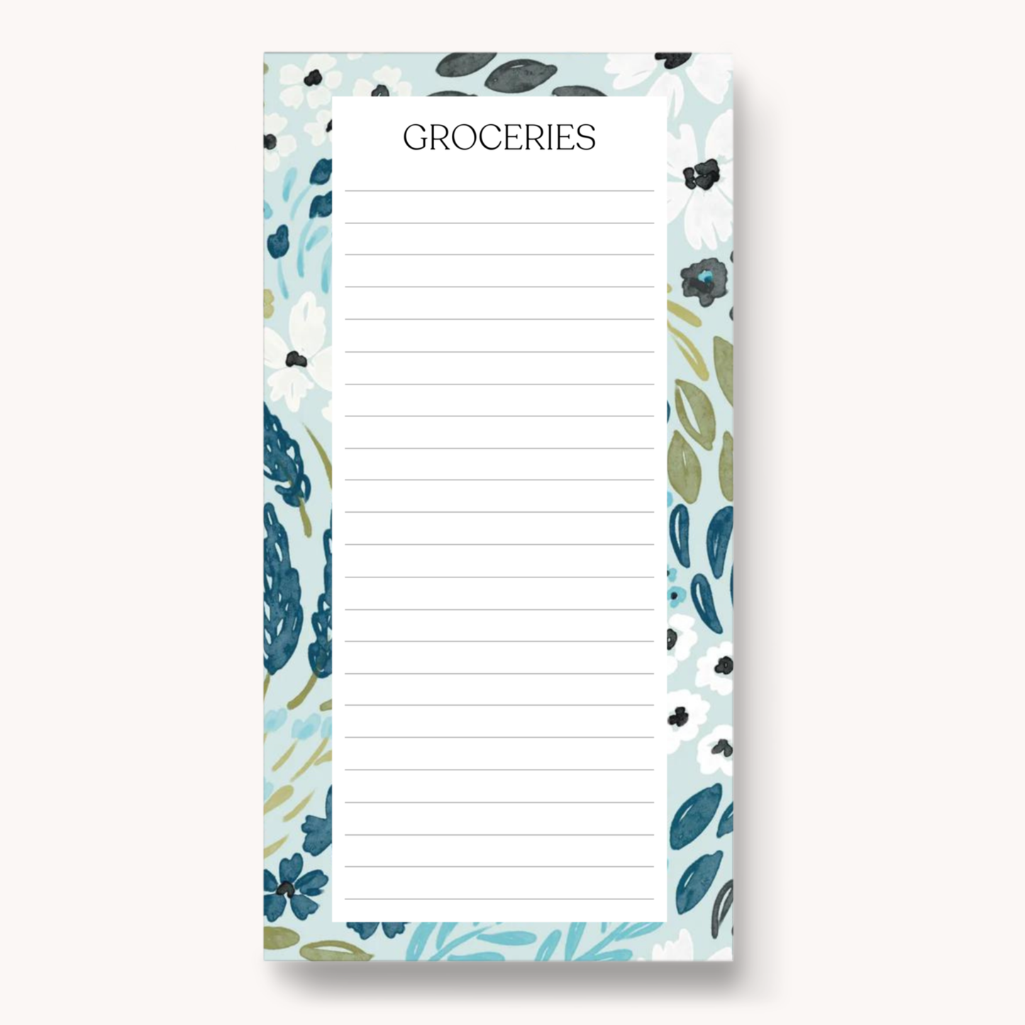 Floral Magnetic Grocery Notepad