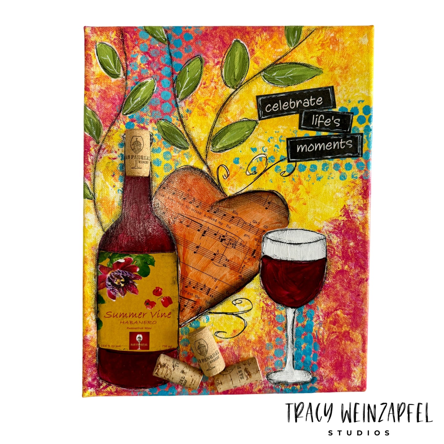 Celebrate Life with Wine - 11 X 14 Canvas