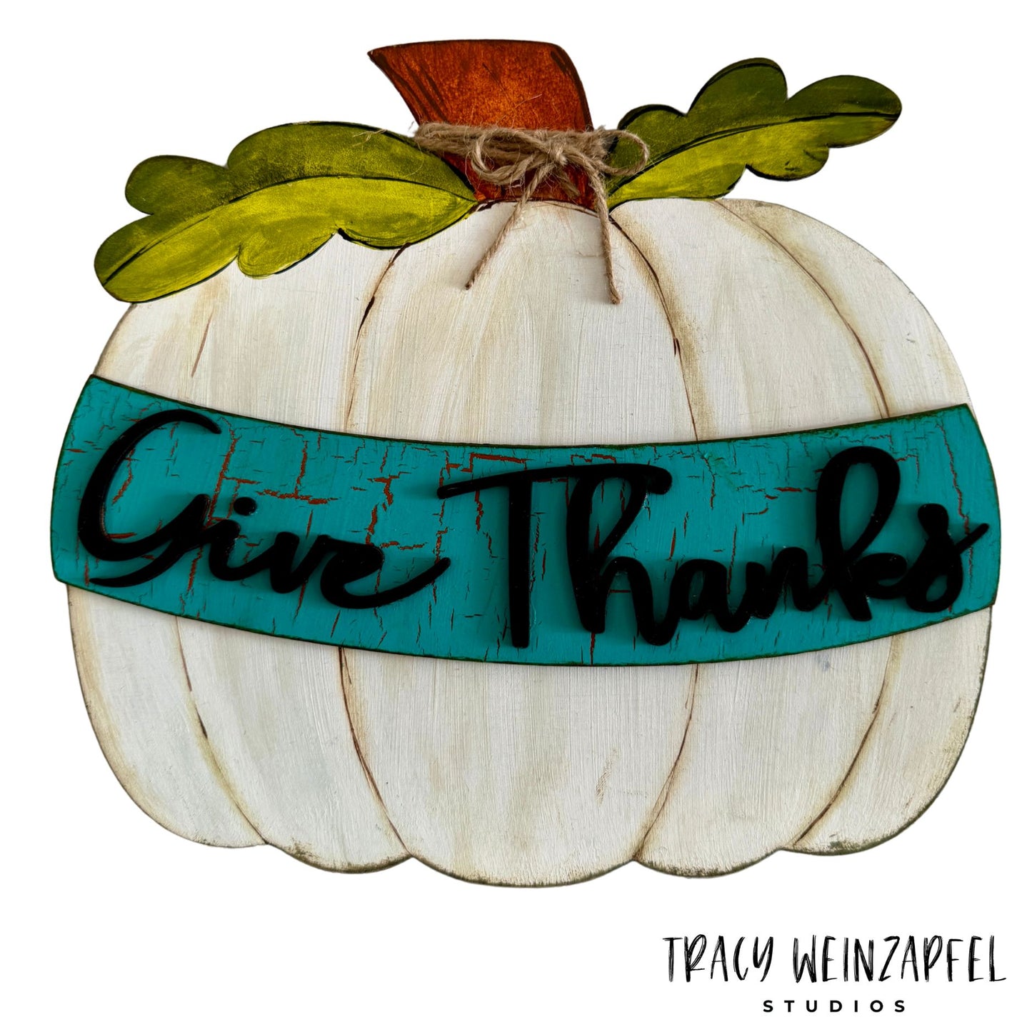 Give Thanks - 10.5 X 9.5 Wood Painted Sign