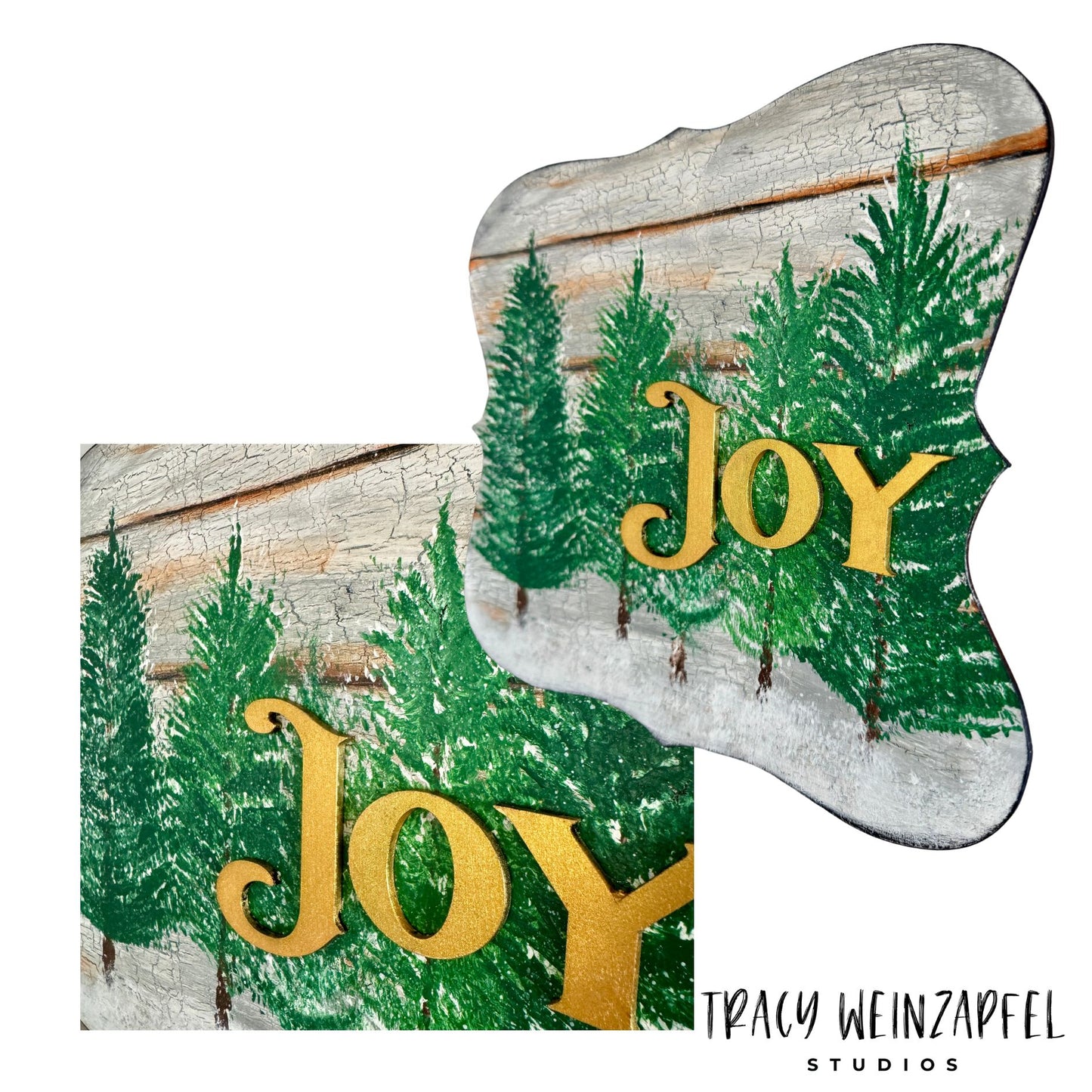 Winter Joy - 12 X 10 Wood Painted Sign