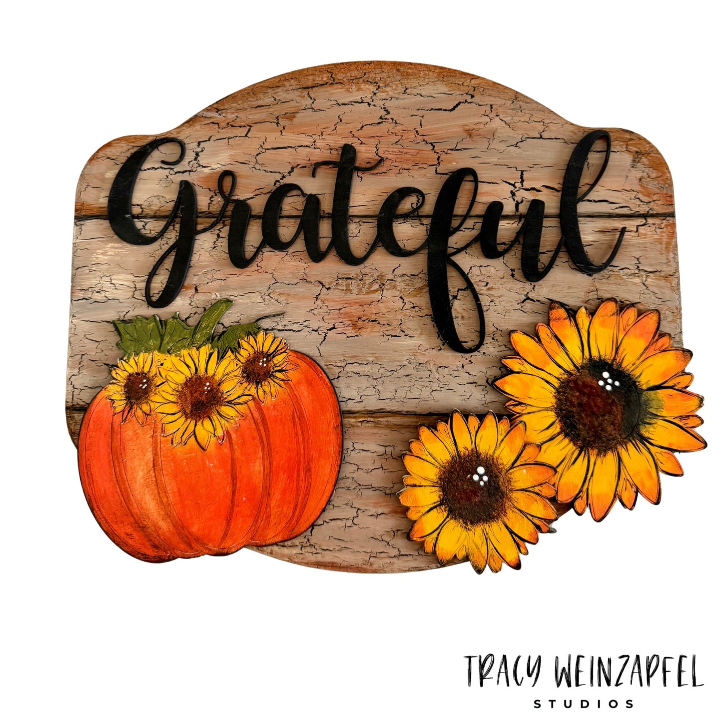 Grateful Harvest - 12 X 10 Wood Painted Sign w/ Stand