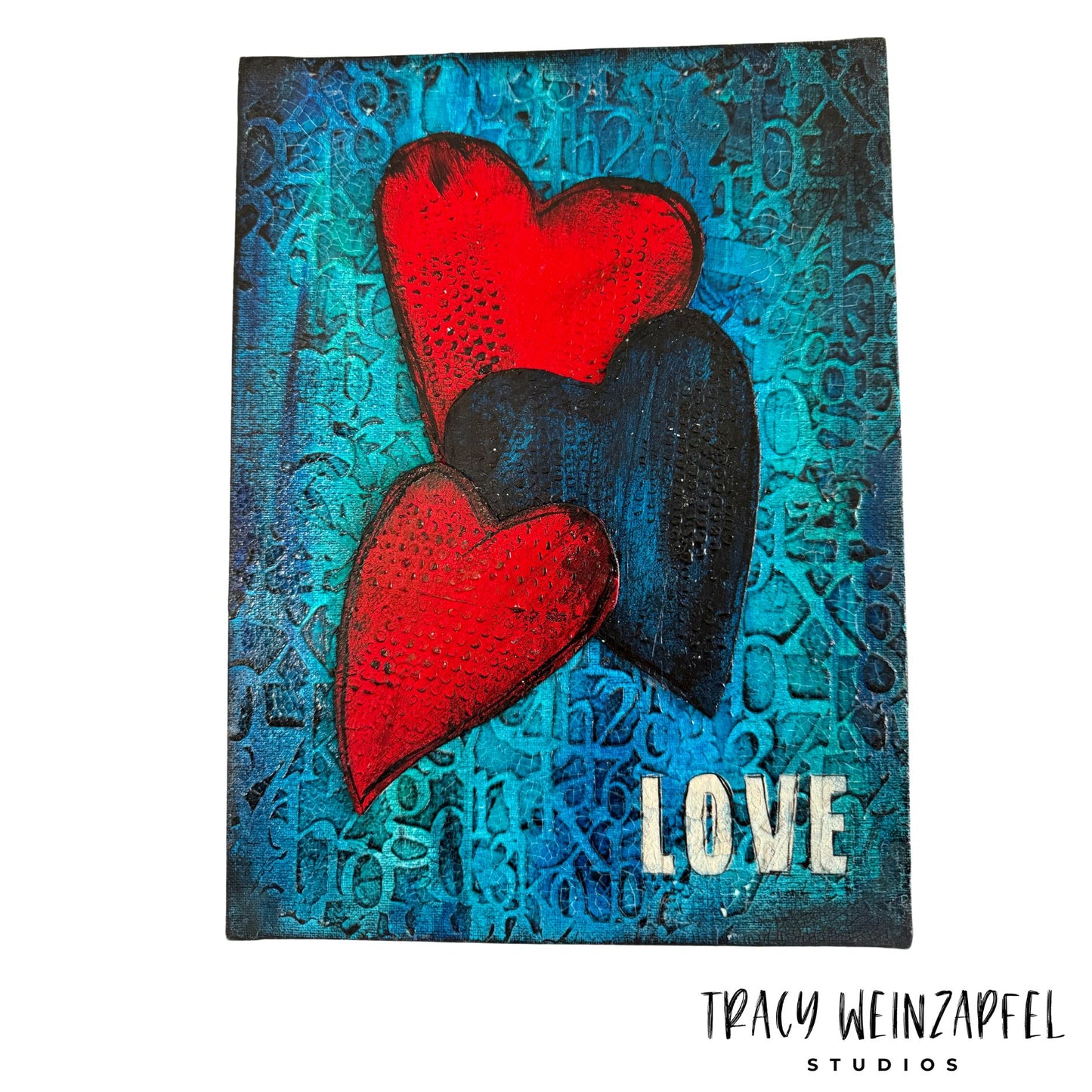 Hearts of Love - 9 X 12 Canvas Panel