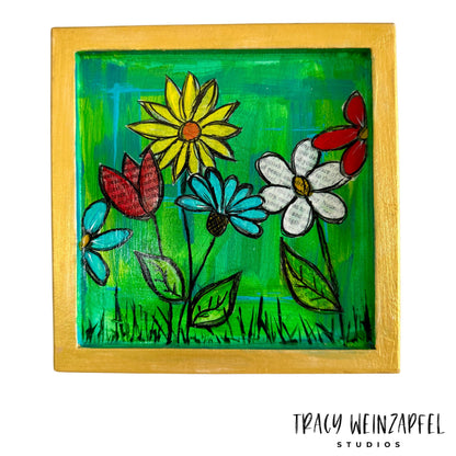 Sunlit Garden - 7 X 7 Framed Wood