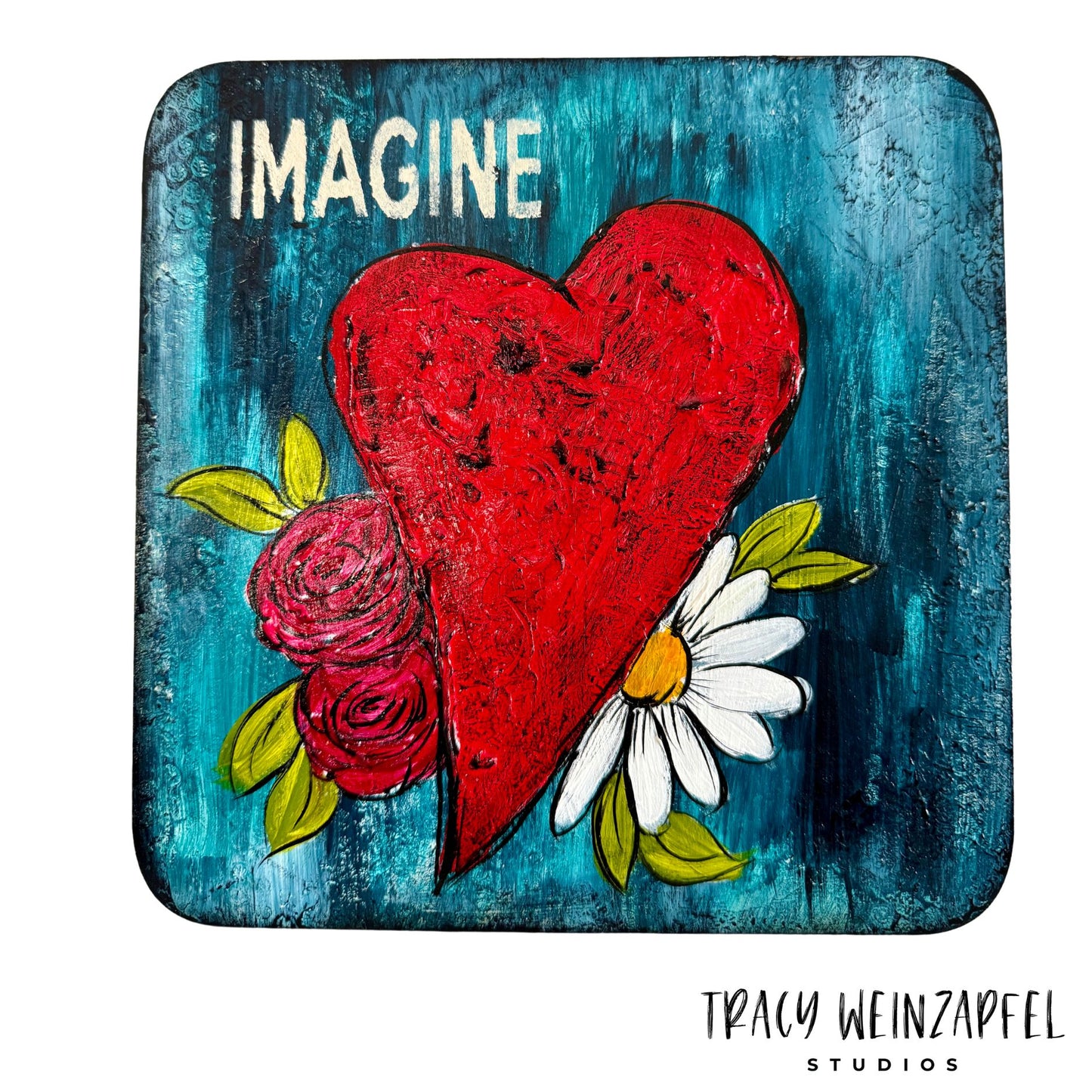 Imagine - 9.5 X 9.5 Painting on Wood