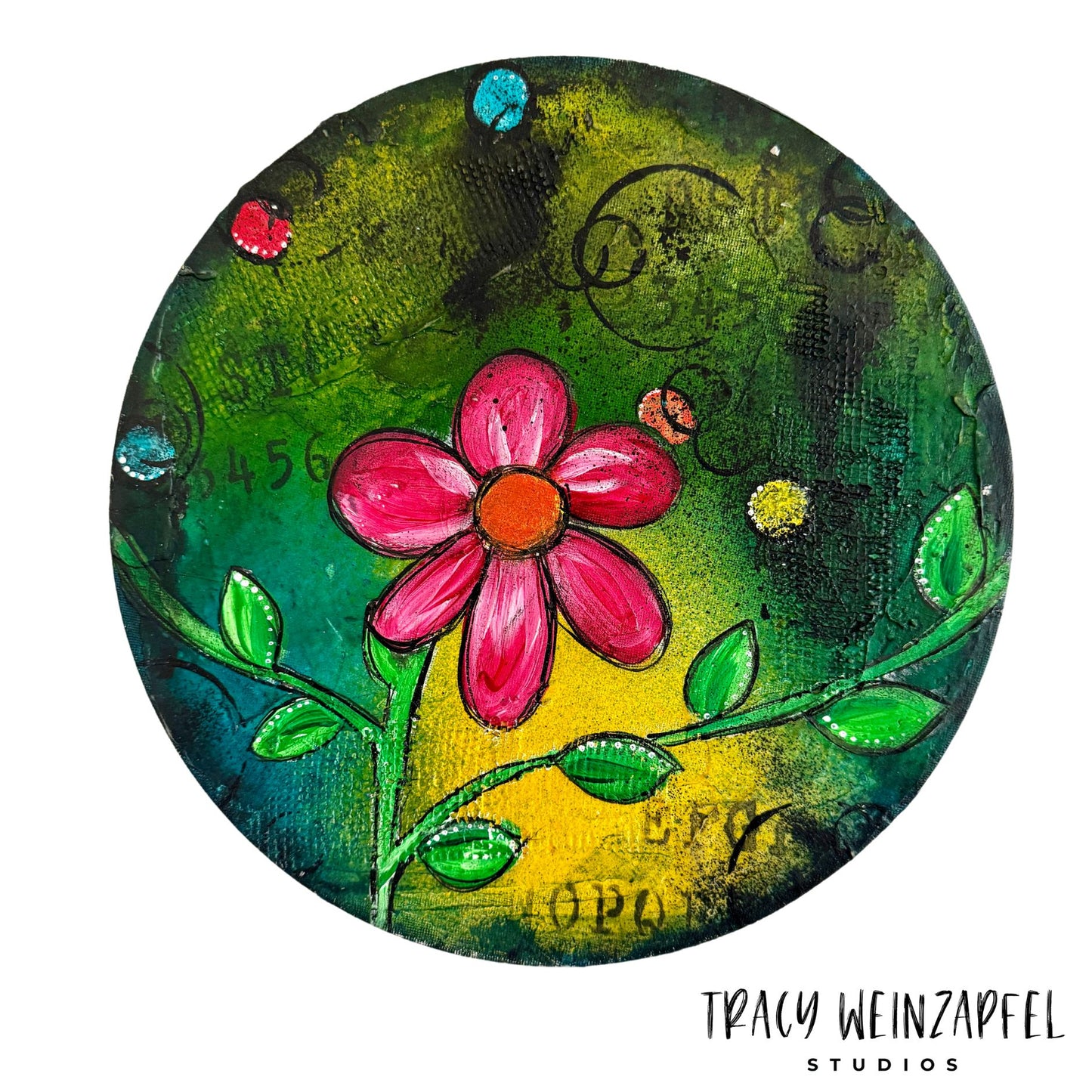 Radiant Petal - 12" Round Canvas Panel