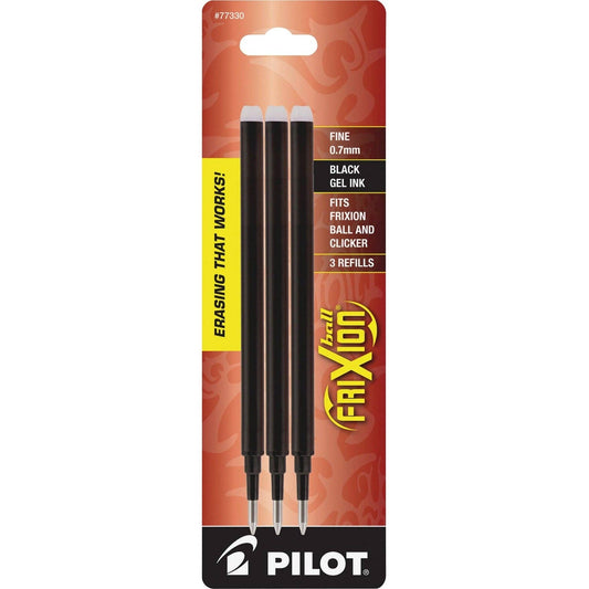 Pilot Erasable Gel Ink Pen Refills, FriXion, Black, 3 / Pack, PIL77330