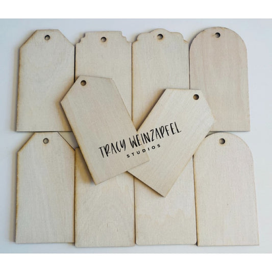 Birch Wood Tags - Set of 10