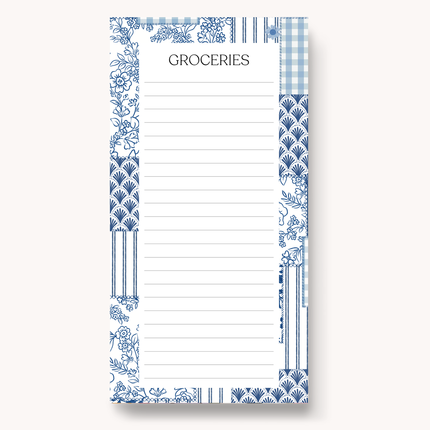 Floral Magnetic Grocery Notepad