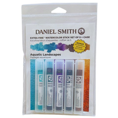 Daniel Smith Extra Fine Watercolor Stick - Set of 5 plus Case (Aquatic Landscapes)