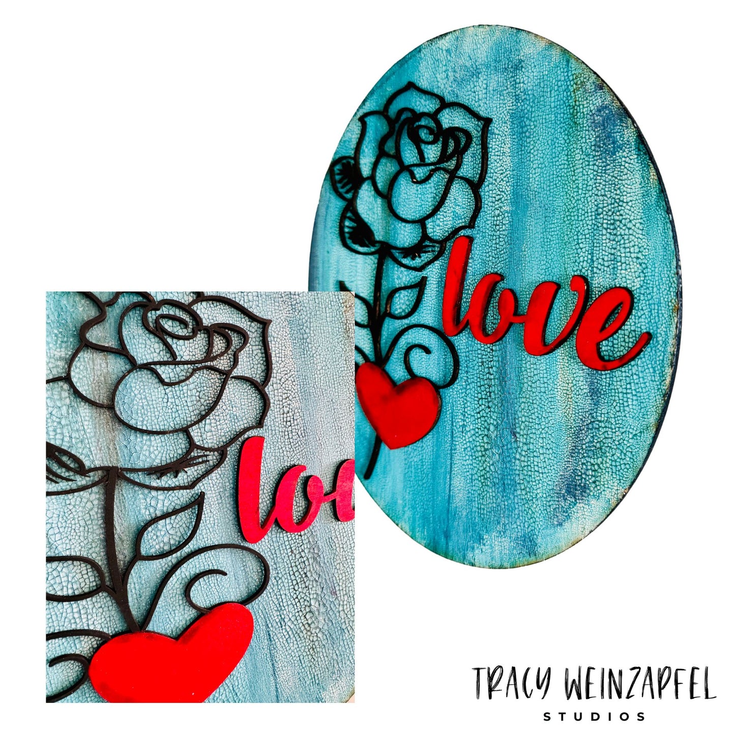 Love - 11" Round Wood Sign