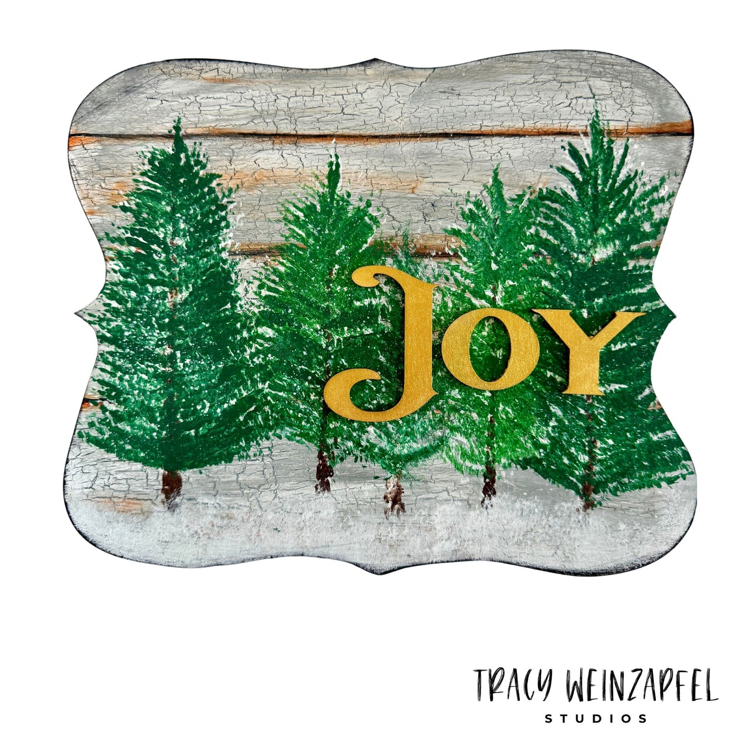 Winter Joy - 12 X 10 Wood Painted Sign