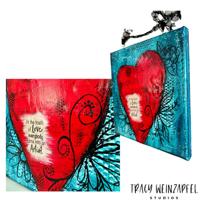 Touch of Love - 8 X 8 Hanging Canvas Painting