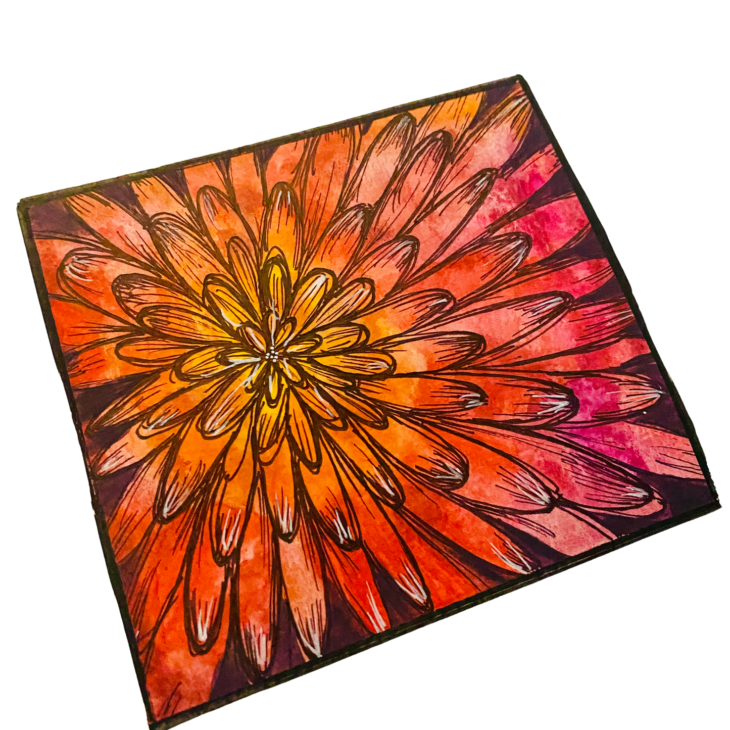 Sunflower 8 X 8 Watercolor Art Journal