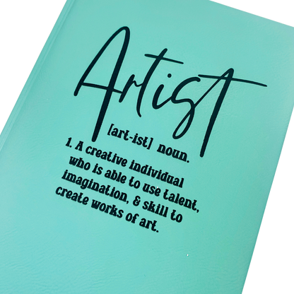 Artist Journal with Lined Notepad - 5 1/4" X 8 1/4" Teal