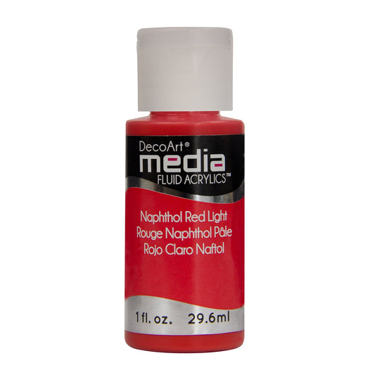 CLEARANCE (Color Discontinued) - DecoArt Media Fluid Acrylics - Naphthol Red Light