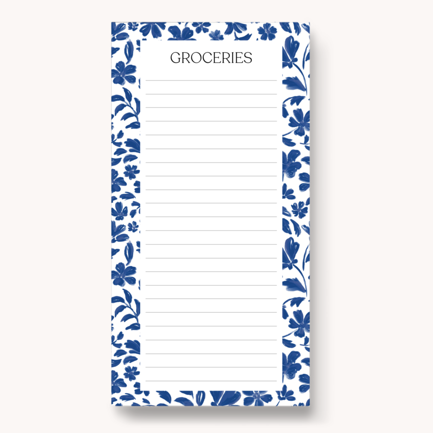 Floral Magnetic Grocery Notepad