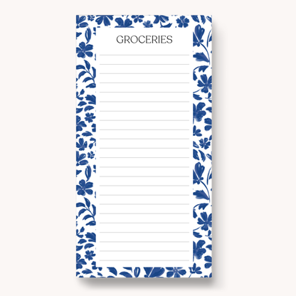 Floral Magnetic Grocery Notepad
