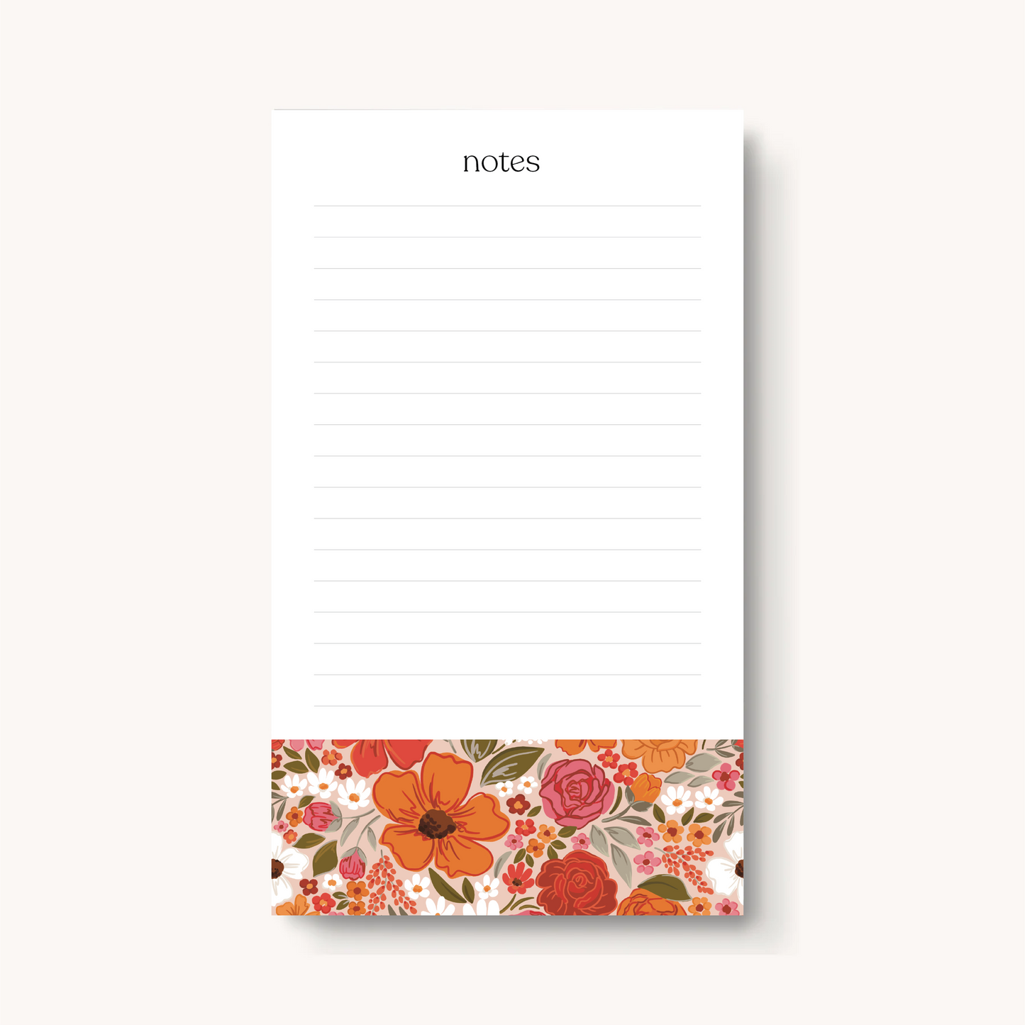 Floral Lined Notepad
