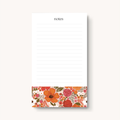 Floral Lined Notepad
