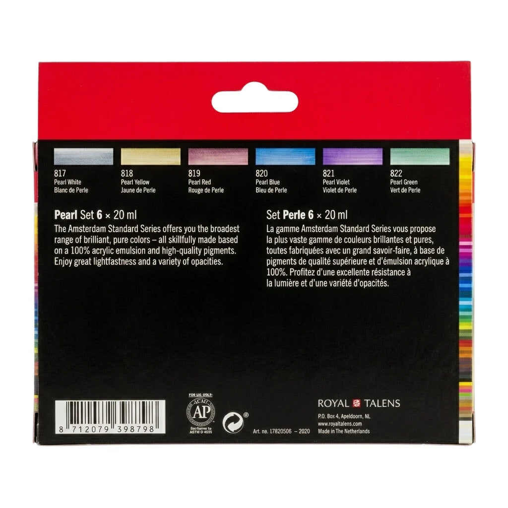 Royal Talens Amsterdam Acrylics Standard Series - 6 X 20 ML Pearl Set