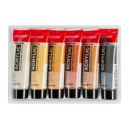 Royal Talens Amsterdam Acrylics Standard Series - 6 X 20 ML Metallic Set