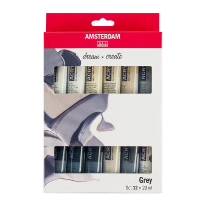 Royal Talens Amsterdam Acrylics Standard Series - 12 X 20 ML Grey Set